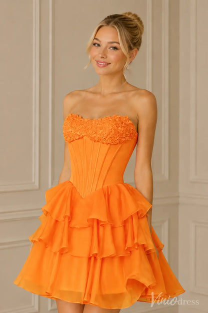 S26051-Homecoming Dresses 2026-Viniodress-Orange-Custom Size – Add Measurements in Cart-