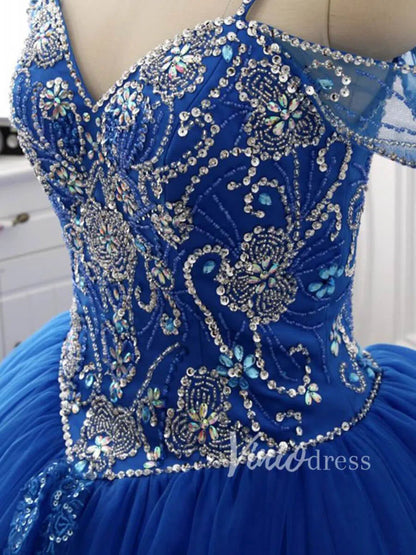 Beaded Red Quinceanera Dresses Prom Ball Gown Sweet 15 Dress FD1398-prom dresses 2025 -Viniodress-Dark Red-Custom Size-