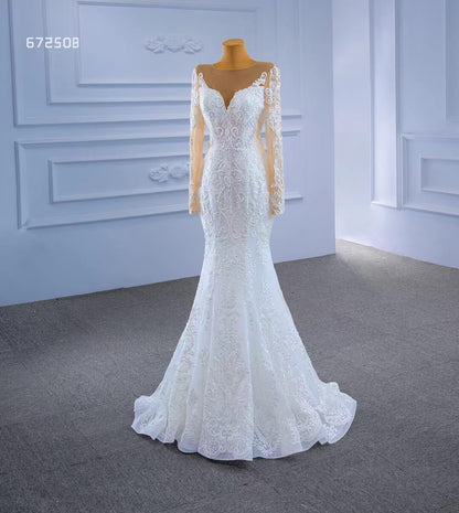 Vintage Beaded Lace Overskirt Wedding Dresses with Sleeves 67250 Viniodress-wedding dresses 2025 -Viniodress-Ivory-Custom Size-