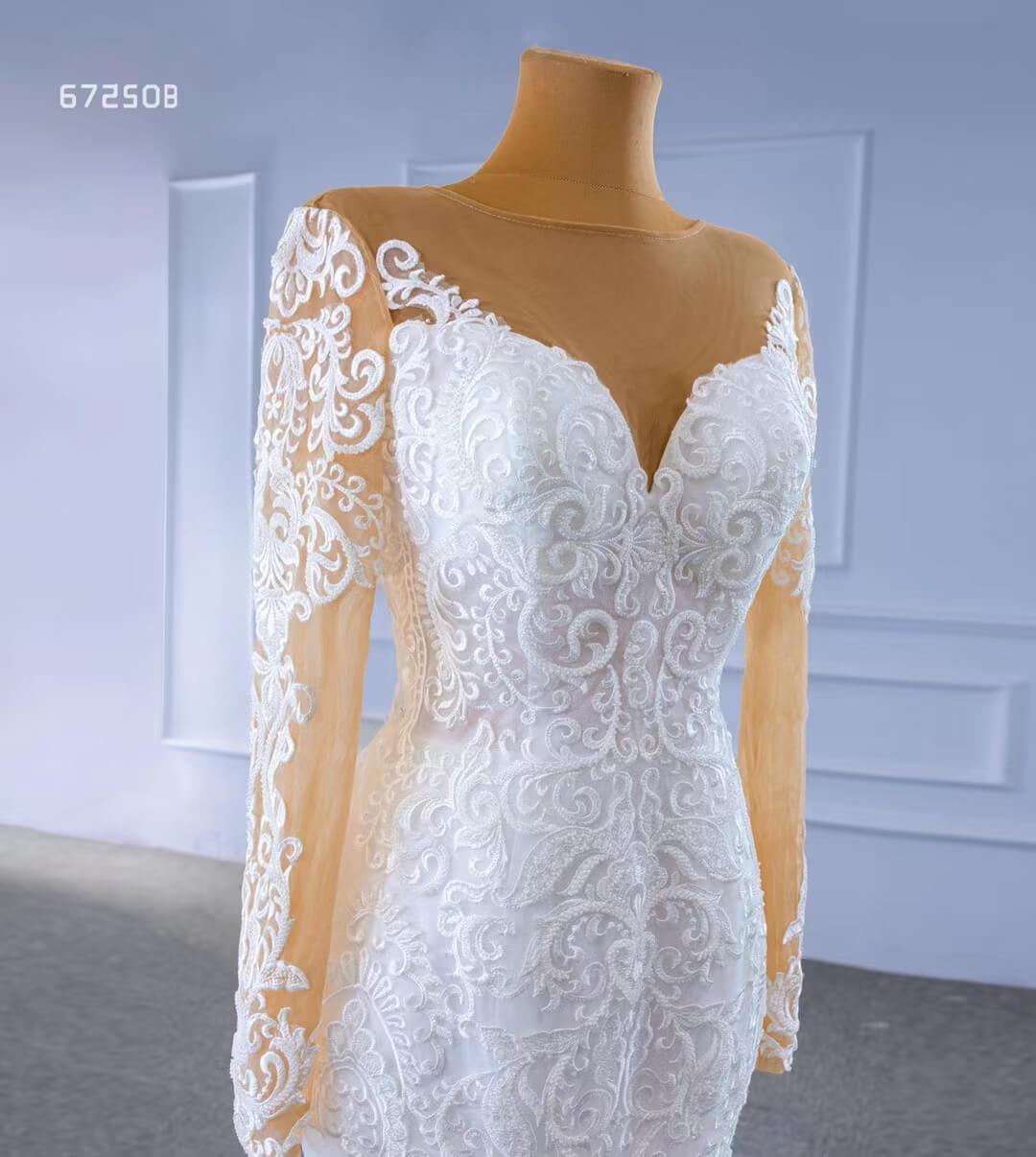 Vintage Beaded Lace Overskirt Wedding Dresses with Sleeves 67250 Viniodress-wedding dresses 2025 -Viniodress-Ivory-Custom Size-