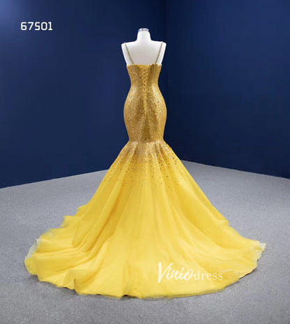 Vintage Bright Gold Mermaid Wedding Dresses with Cape 67501-wedding dresses 2025 -Viniodress-Gold-Custom Size-