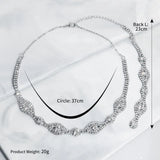 Vintage Crystal Backdrop Necklace AC1025-Bridal Jewelry-Viniodress-Silver-Viniodress