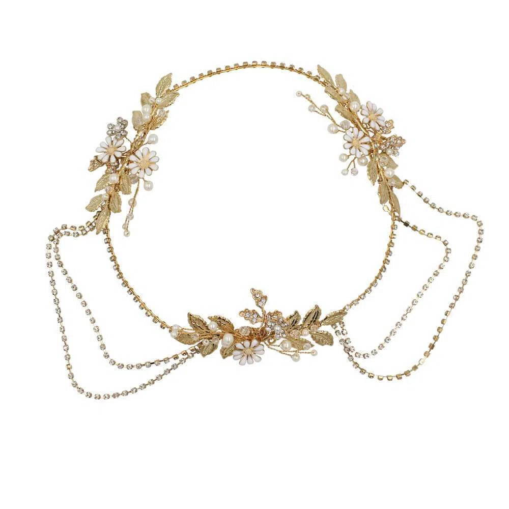 Vintage Gold Bridal Circlet Headband AC1103-Headpieces-Viniodress-Headband-Viniodress