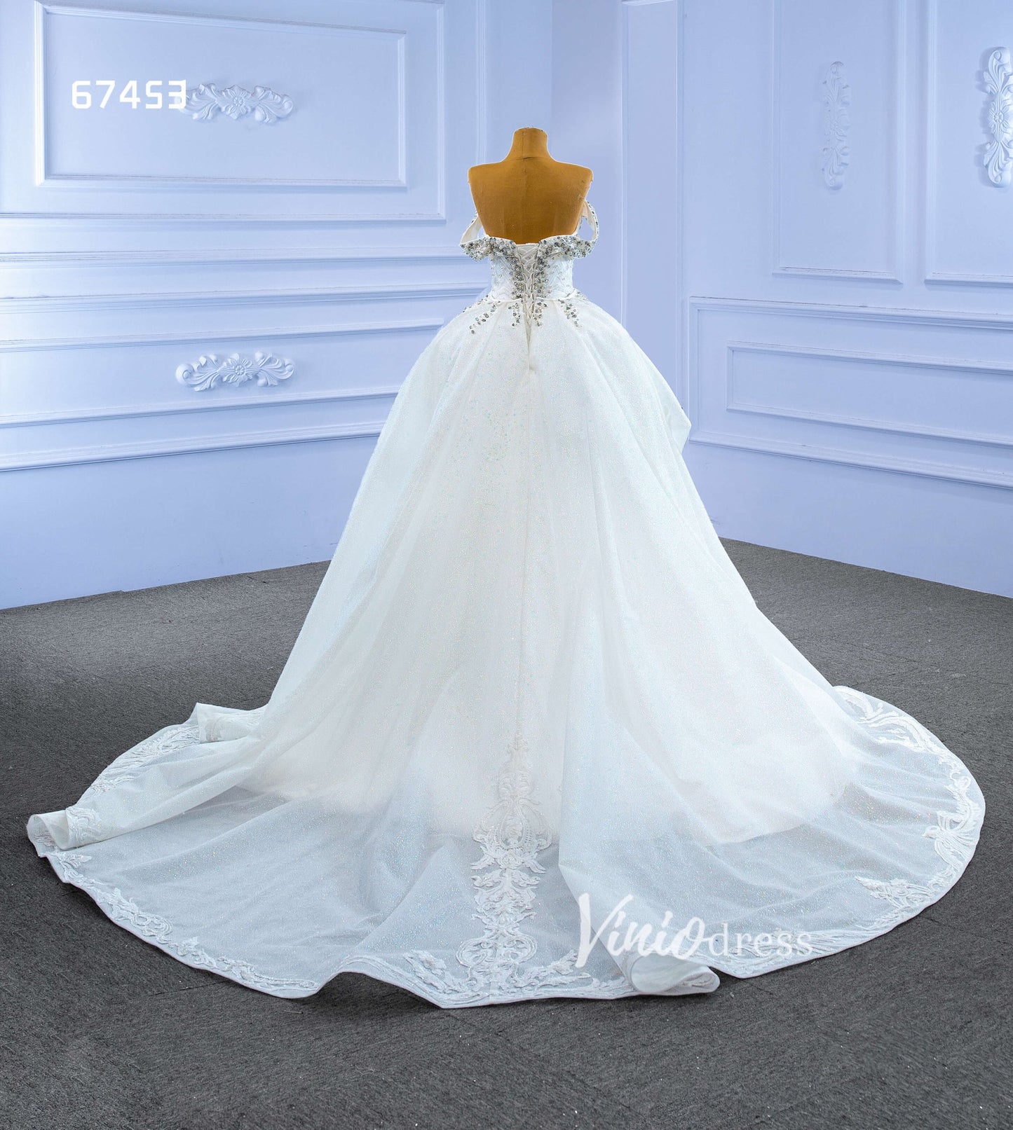 Vintage Mermaid Wedding Dresses with Removable Train 67453-wedding dresses 2025 -Viniodress-Ivory-Custom Size-