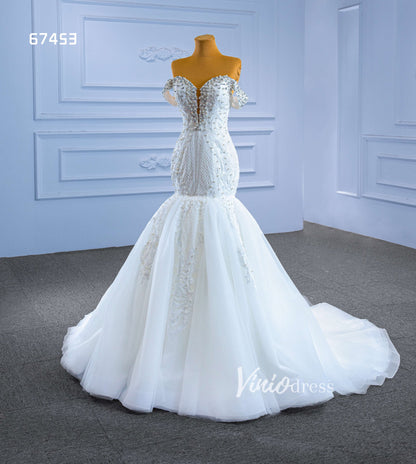 Vintage Mermaid Wedding Dresses with Removable Train 67453-wedding dresses 2025 -Viniodress-Ivory-Custom Size-