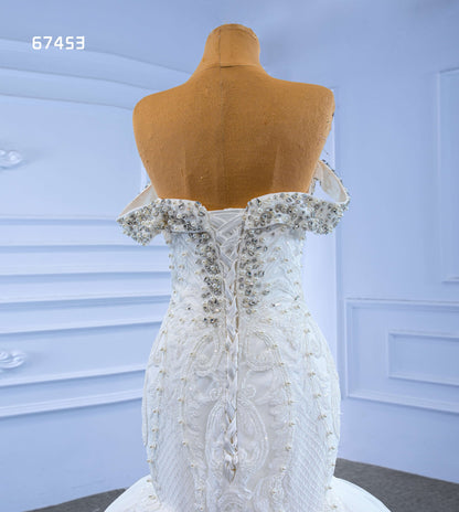 Vintage Mermaid Wedding Dresses with Removable Train 67453-wedding dresses 2025 -Viniodress-Ivory-Custom Size-