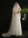 Vintage Spanish Mantilla Veil with Blusher Viniodress AC1305-Veils-Viniodress-Ivory-Viniodress