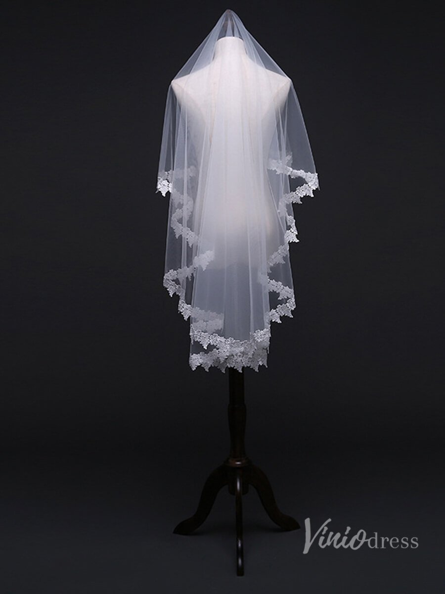 Waltz Length Mantilla Veil Viniodress TS17128-Bridal Veil 2025 -Viniodress-Ivory-