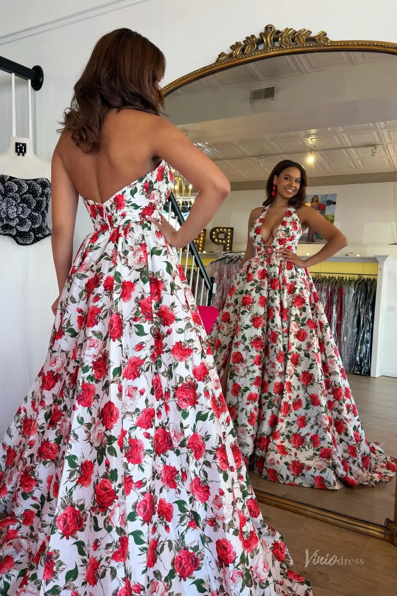 FP012-prom dresses 2026-Viniodress-Red-Custom Size – Add Measurements in Cart-