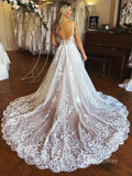 A-line Lace Wedding Dresses Romantic Country Wedding Gown VW2132-wedding dresses-Viniodress-Viniodress