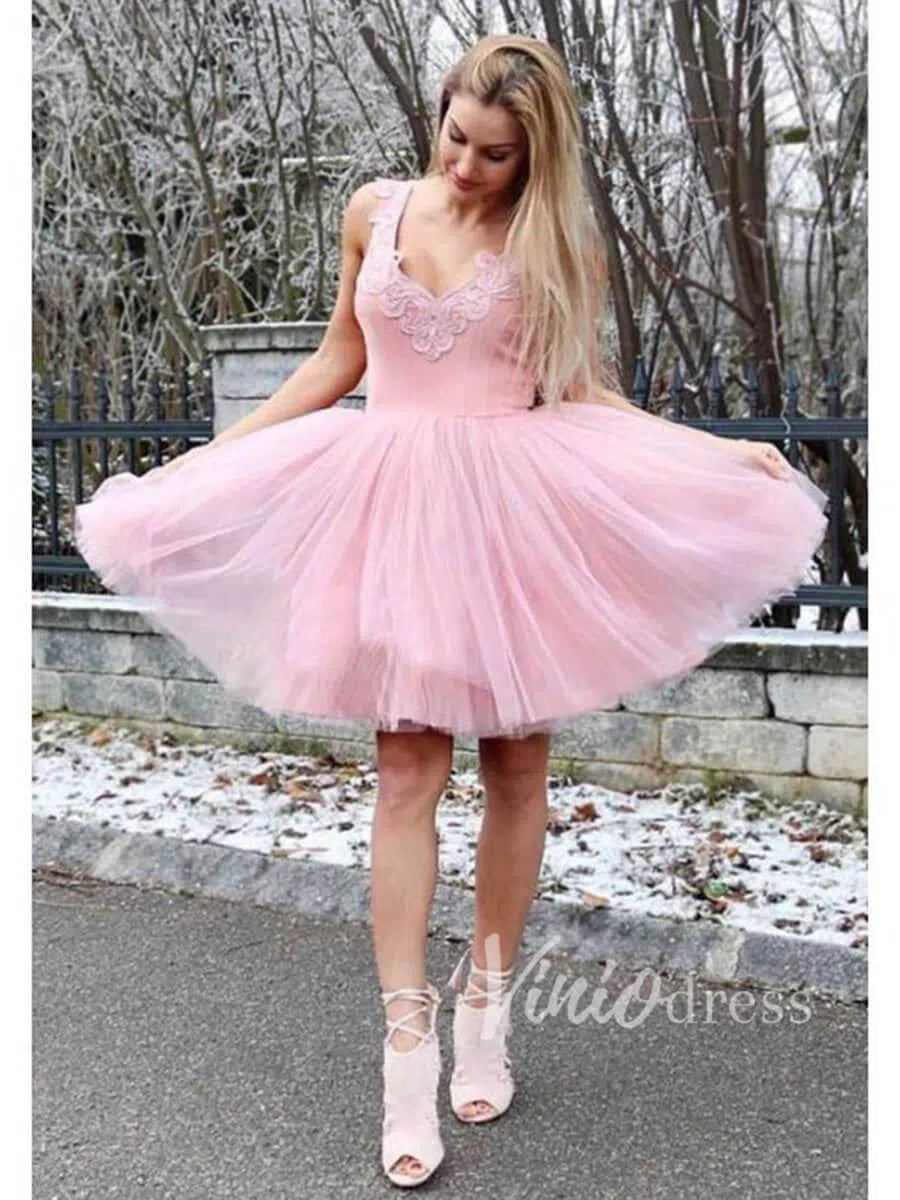 Short Prom Dresses 2025 Cheap A Line Pink Homecoming Dresses SD1094-homecoming dresses-Viniodress-Pink-Custom Size-Viniodress