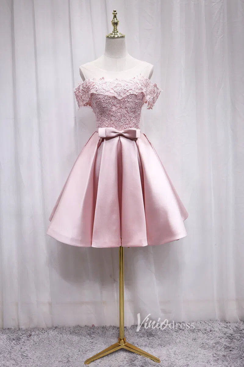 A-line Satin Homecoming Dresses with Pockets SD1227-Homecoming Dresses 2025 -Viniodress-Light Blue-Custom Size-
