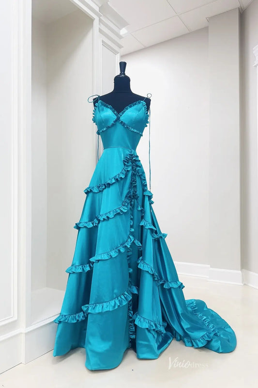 RF138-prom dresses 2026-Viniodress-Teal-Custom Size-