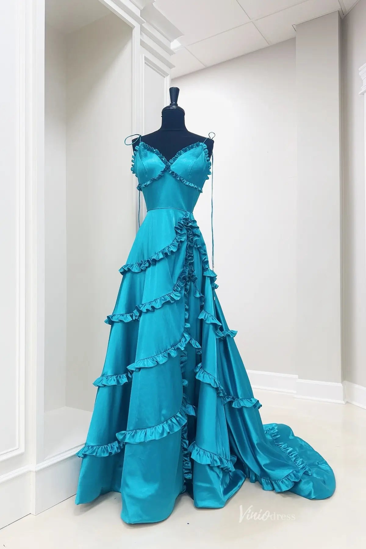 RF138-prom dresses 2026-Viniodress-Teal-Custom Size-