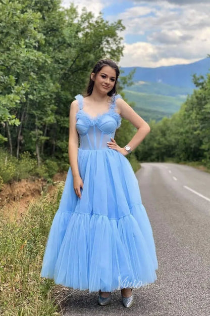 A-line Tulle Maxi Dress Long Prom Dress Baby Blue FD2309-prom dresses 2025 -Viniodress-Light Blue-Custom Size-