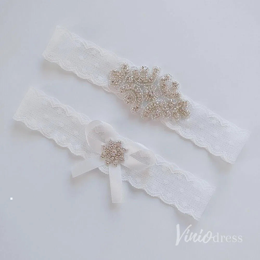 Lace Bridal Wedding Garter Set AC1251-Accessories-Viniodress-Viniodress