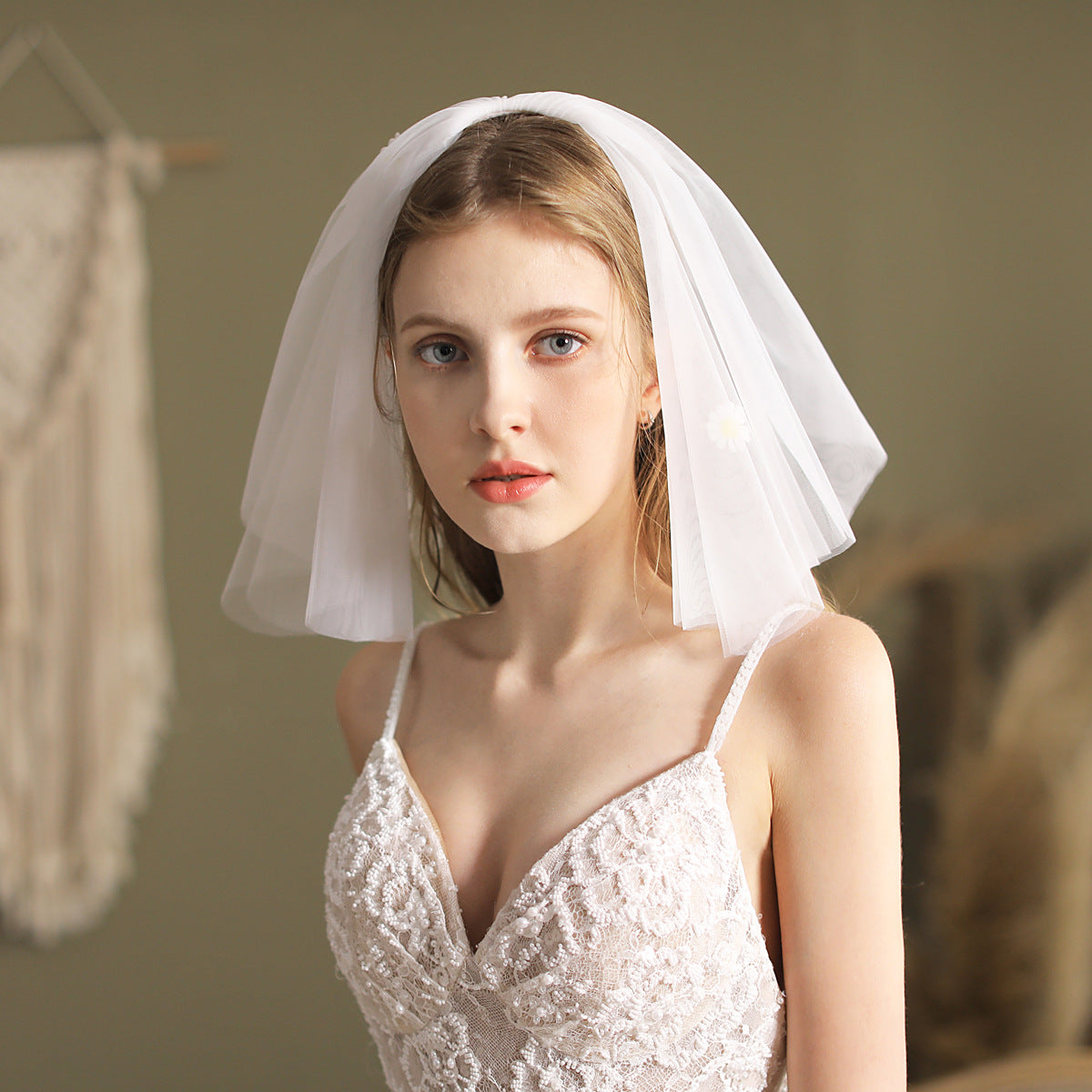 Short Blusher Veil-Accessories-Viniodress-Ivory-Viniodress