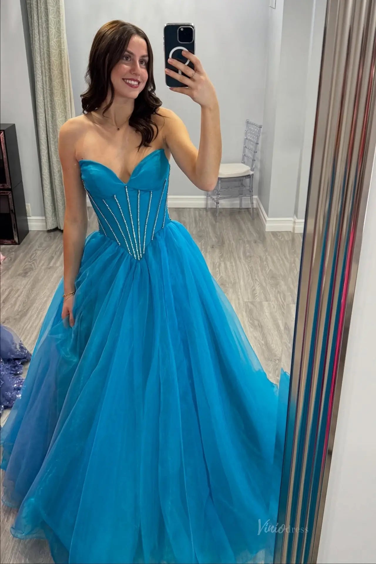TU026 organza-prom dresses 2026-Viniodress-Aqua-US 0-