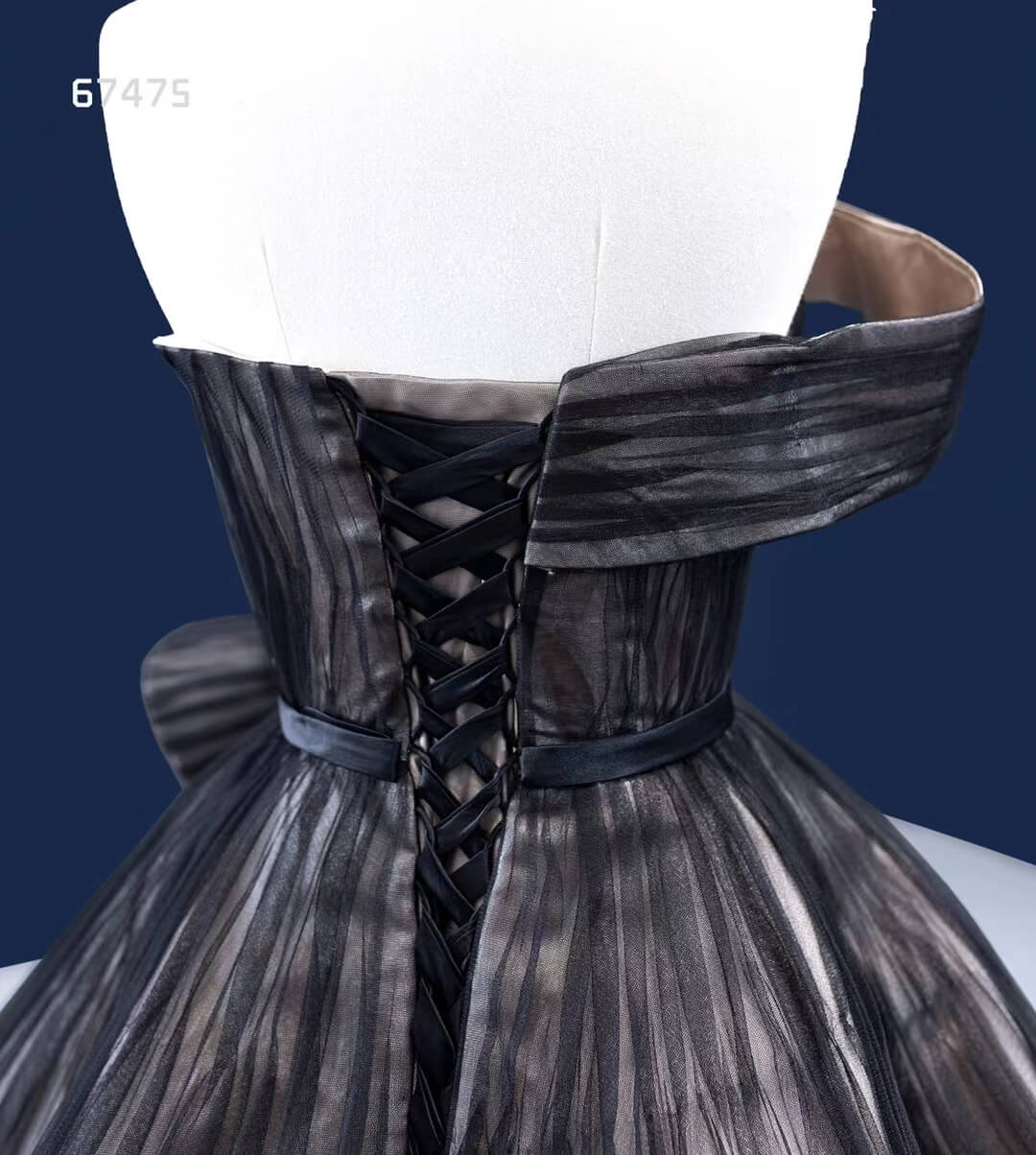 Asymmetric Black Wedding Dress Vintage Pageant Ball Gown One Shoulder 67475-Quinceanera Dresses 2025 -Viniodress-Black-Custom Size-