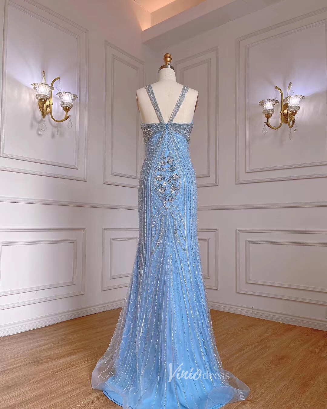 Baby Blue Beaded Prom Dresses Vintage 20s Evening Dress 20056 Viniodress Baby Blue Beaded Prom Dresses Vintage 20s Evening Dress 20056 Viniodress