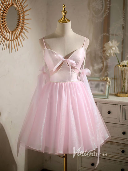 Baby Blue Homecoming Dresses Spaghetti Strap Graduation Dress SD1462B-Dresses 2025 -Viniodress-Baby Blue-Custom Size-