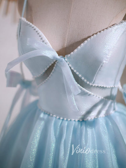 Baby Blue Homecoming Dresses Spaghetti Strap Graduation Dress SD1462B-Dresses 2025 -Viniodress-Baby Blue-Custom Size-