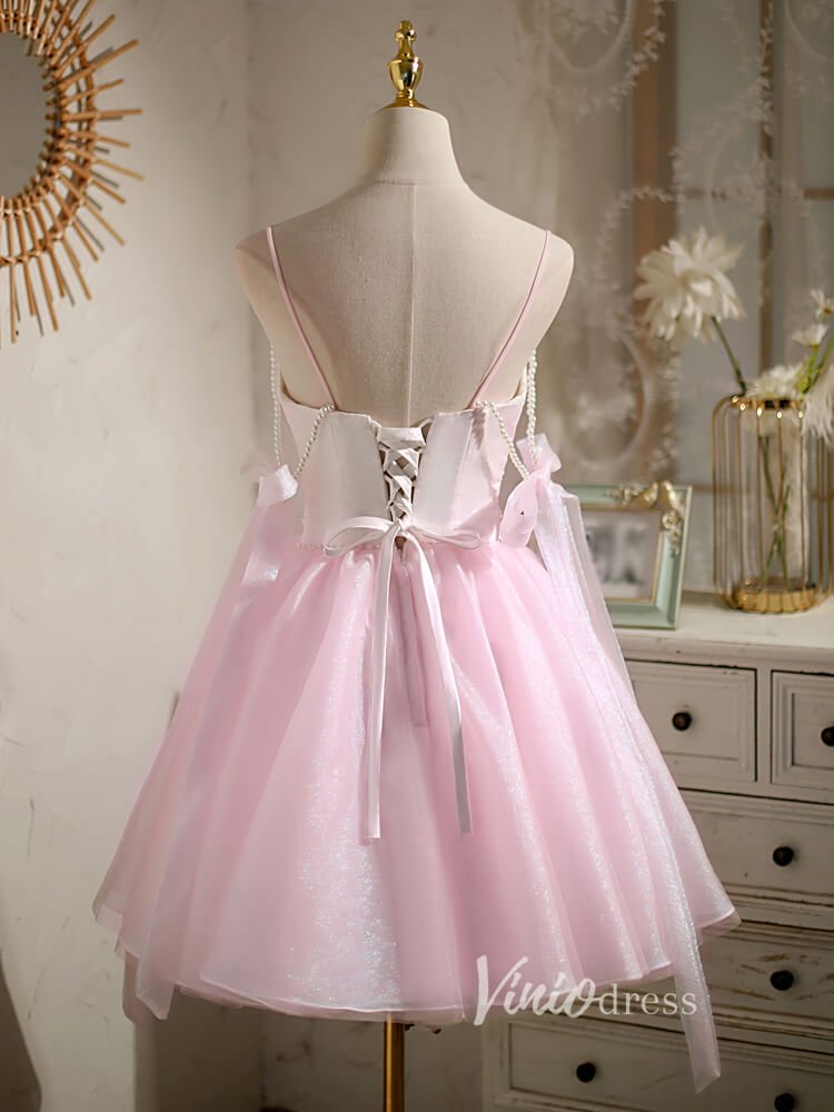 Baby Blue Homecoming Dresses Spaghetti Strap Graduation Dress SD1462B-Dresses 2025 -Viniodress-Baby Blue-Custom Size-