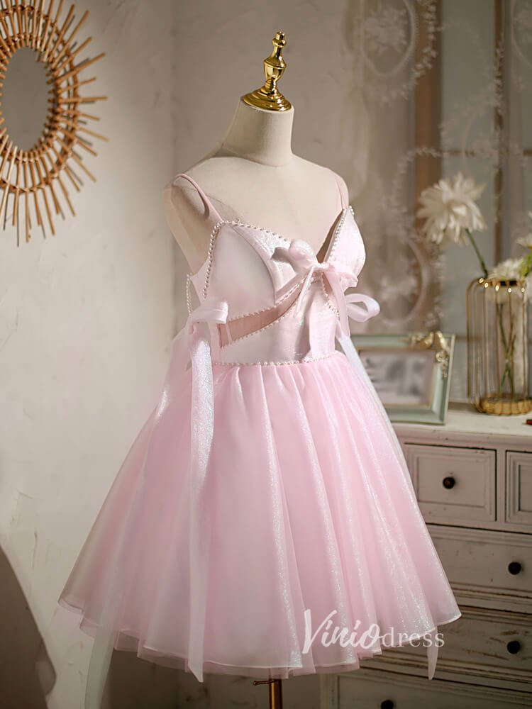 Baby Blue Homecoming Dresses Spaghetti Strap Graduation Dress SD1462B-Dresses 2025 -Viniodress-Baby Blue-Custom Size-