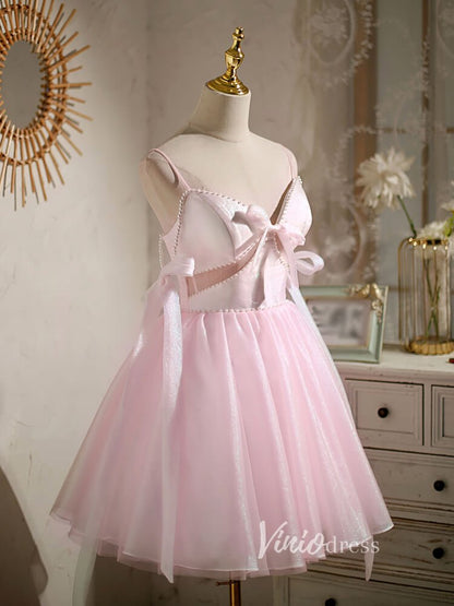 Baby Blue Homecoming Dresses Spaghetti Strap Graduation Dress SD1462B-Dresses 2025 -Viniodress-Baby Blue-Custom Size-
