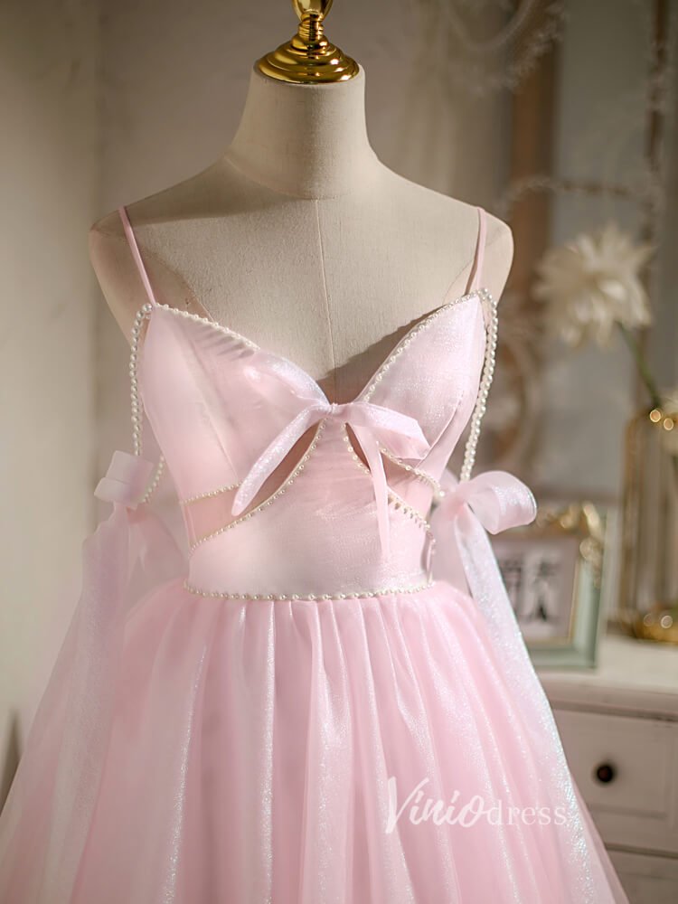 Baby Blue Homecoming Dresses Spaghetti Strap Graduation Dress SD1462B-Dresses 2025 -Viniodress-Baby Blue-Custom Size-