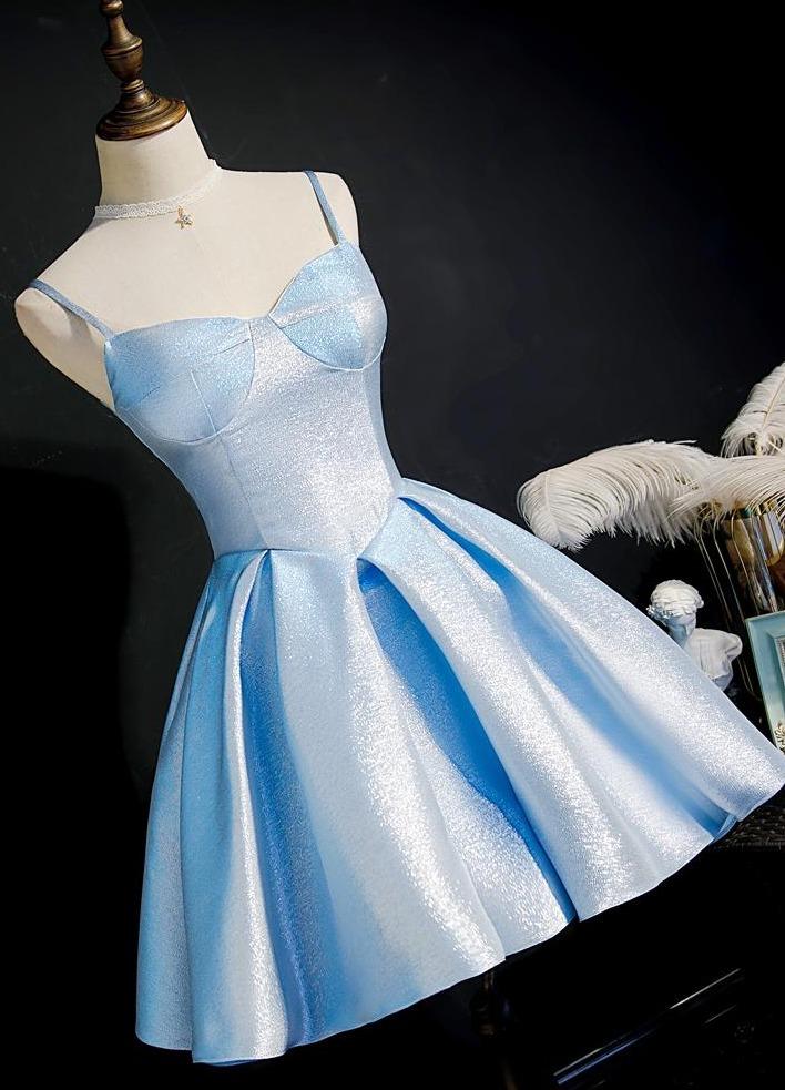 Short Prom Dresses 2025 Baby Blue Homecoming Dresses Sweetheart Neck Graduation Dress SD1378-Homecoming Dresses-VINIODRESS-US2-Light Blue-Viniodress