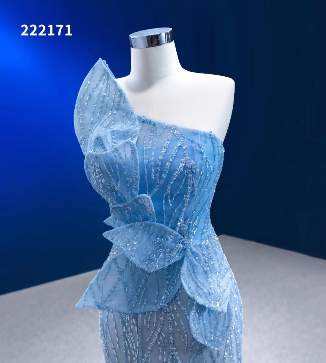 Baby Blue Pageant Dress Beaded Mermaid Formal Evening Gowns 222171   Viniodress
