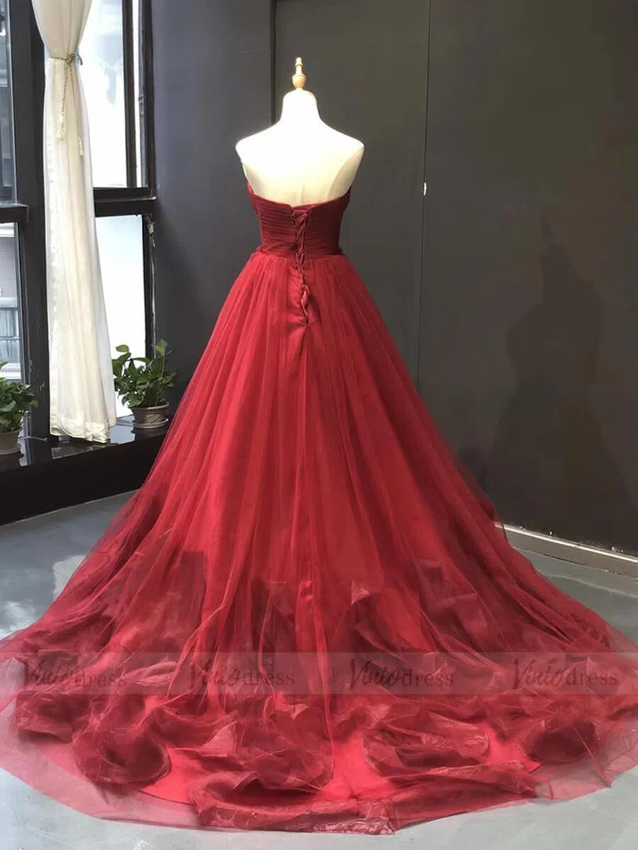 Baby Blue Strapless Ruffle Prom Dresses Quinceanera Dress 66290 viniodress-prom dresses 2025 -Viniodress-Baby Blue-Custom Size-