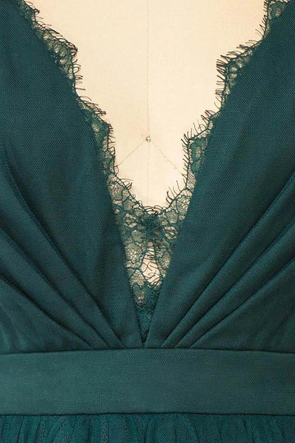 Backless Emerald Green Homecoming Dress Tulle Short Party Dress SD1091-Homecoming Dresses 2025 -Viniodress-Emerald Green-Custom Size-