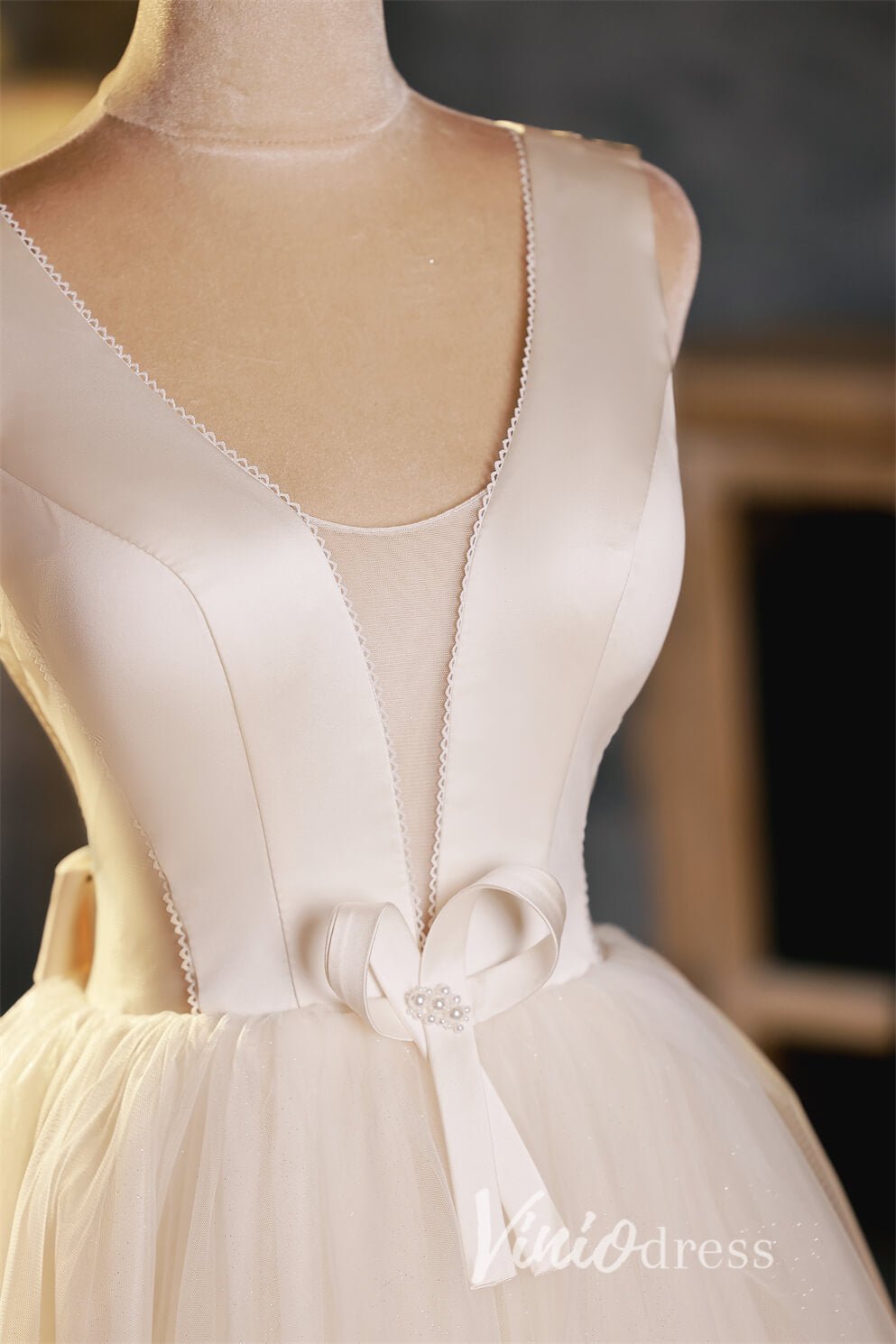 Backless Homecoming Dresses Short Graduation Dress with Bow SD1452-Homecoming Dresses 2025 -VINIODRESS-Ivory-Custom Size-