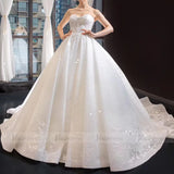 Ball Gown Lace Wedding Dresses with Detachable Sleeves VW1038-wedding dresses-Viniodress-Viniodress