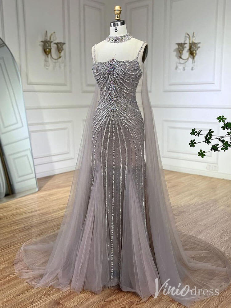 Beaded 1920s Prom Dresses Cape Sleeve Gatsby Formal Dresses AD1250-Evening Dresses 2025 -Viniodress-Navy-US 2-