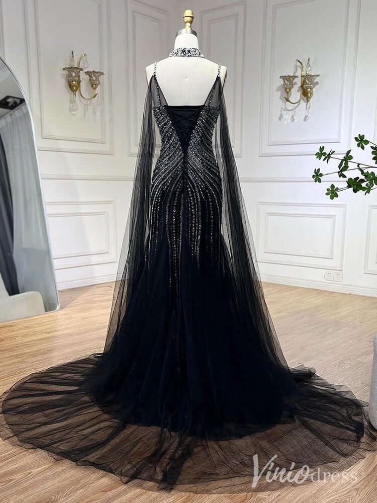 Beaded 1920s Prom Dresses Cape Sleeve Gatsby Formal Dresses AD1250-Evening Dresses 2025 -Viniodress-Navy-US 2-
