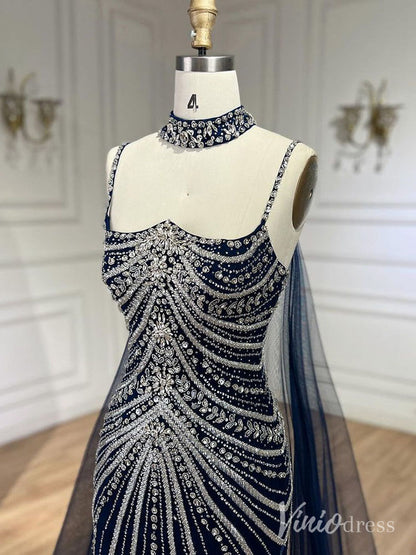 Beaded 1920s Prom Dresses Cape Sleeve Gatsby Formal Dresses AD1250-Evening Dresses 2025 -Viniodress-Navy-US 2-
