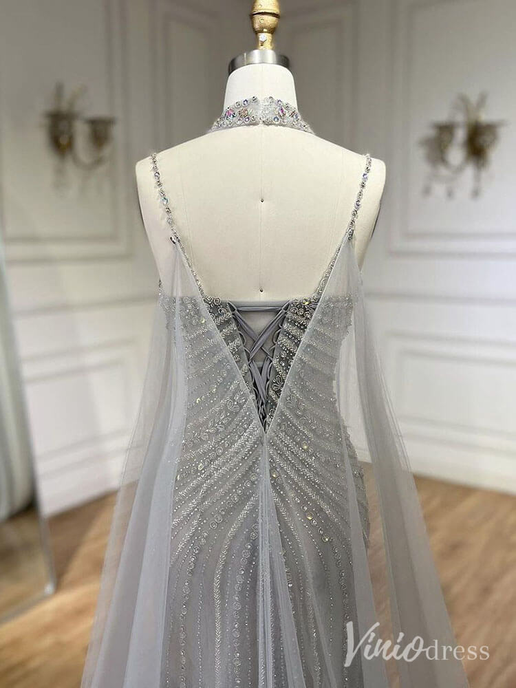 Beaded 1920s Prom Dresses Cape Sleeve Gatsby Formal Dresses AD1250-Evening Dresses 2025 -Viniodress-Navy-US 2-