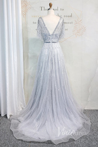 Beaded A-line Prom Dress V-neck Formal Evening Dress FD2470B-Evening Dresses 2025 -Viniodress-Red-US 2-