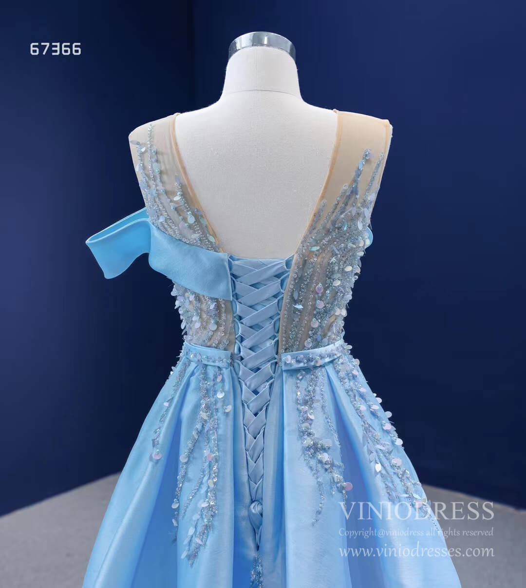 Beaded Baby Blue Overskirt Prom Dresses VINIODRESS viniodress-prom dresses 2025 -Viniodress-Light Blue-Custom Size-