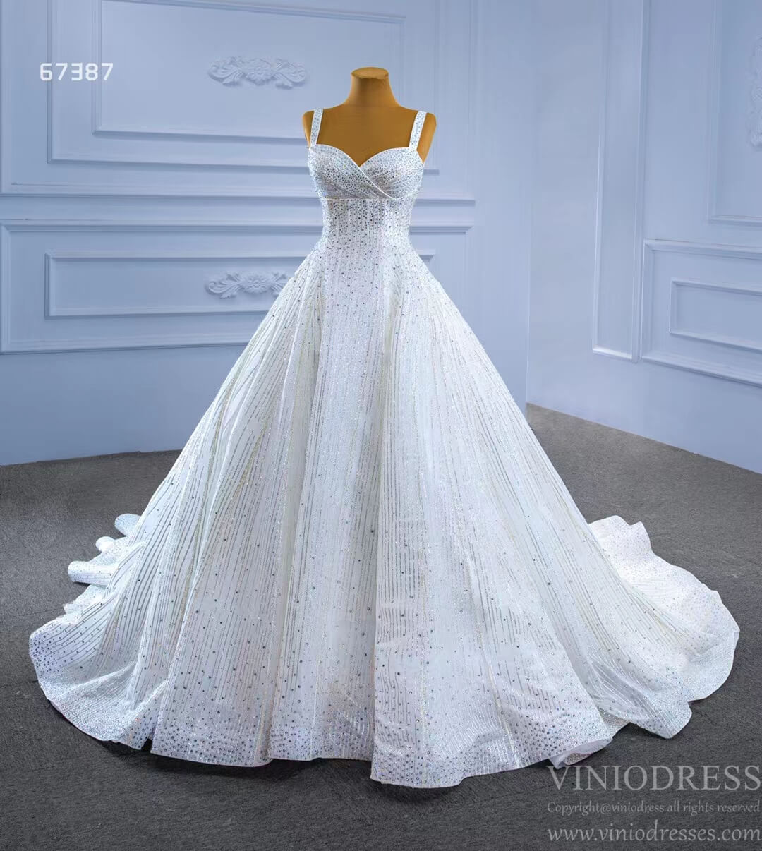 Beaded Ball Gown Wedding Dress 67387 Viniodress-wedding dresses 2025 -Viniodress-Ivory-Custom Size-