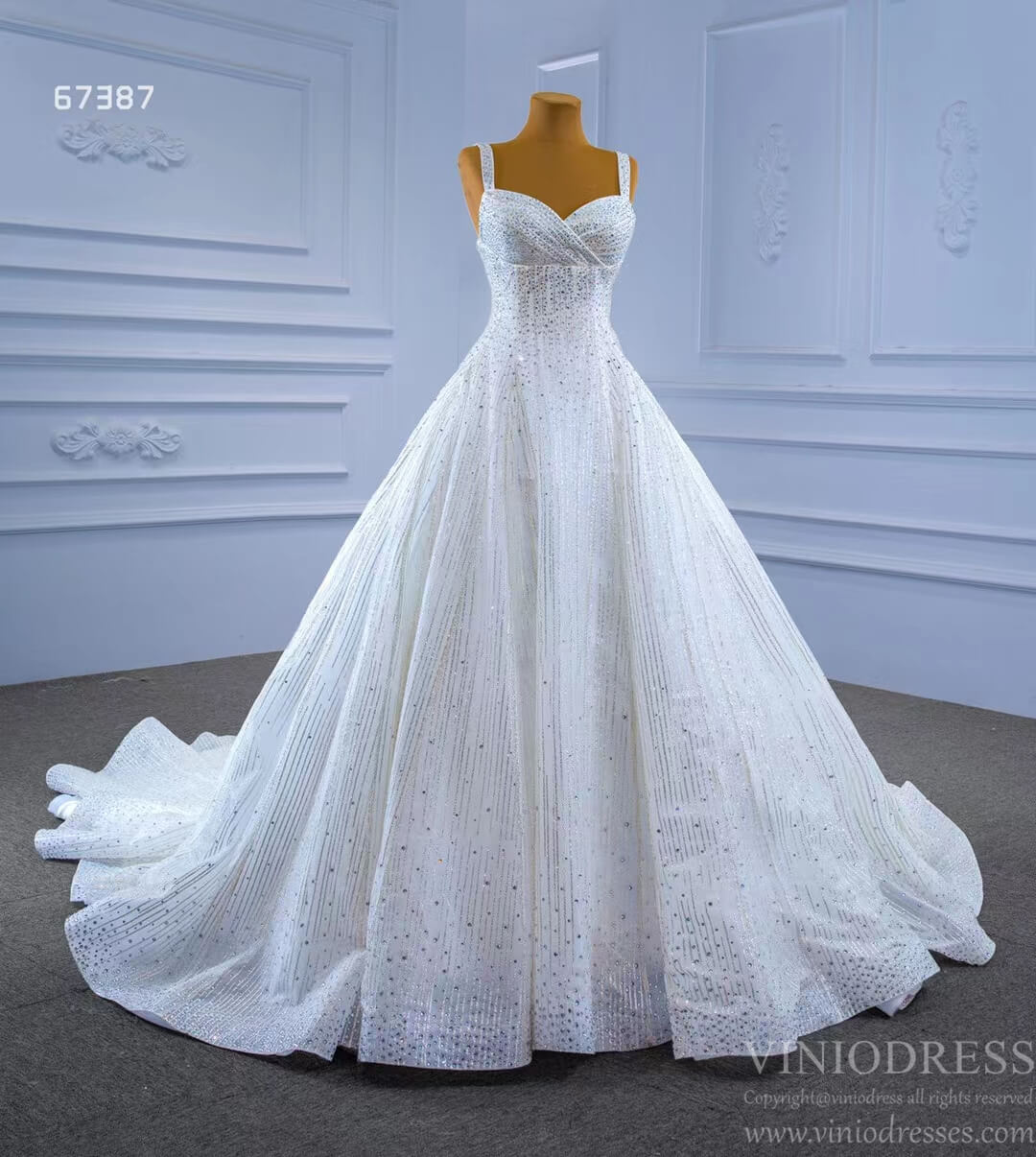 Beaded Ball Gown Wedding Dress 67387 Viniodress-wedding dresses 2025 -Viniodress-Ivory-Custom Size-