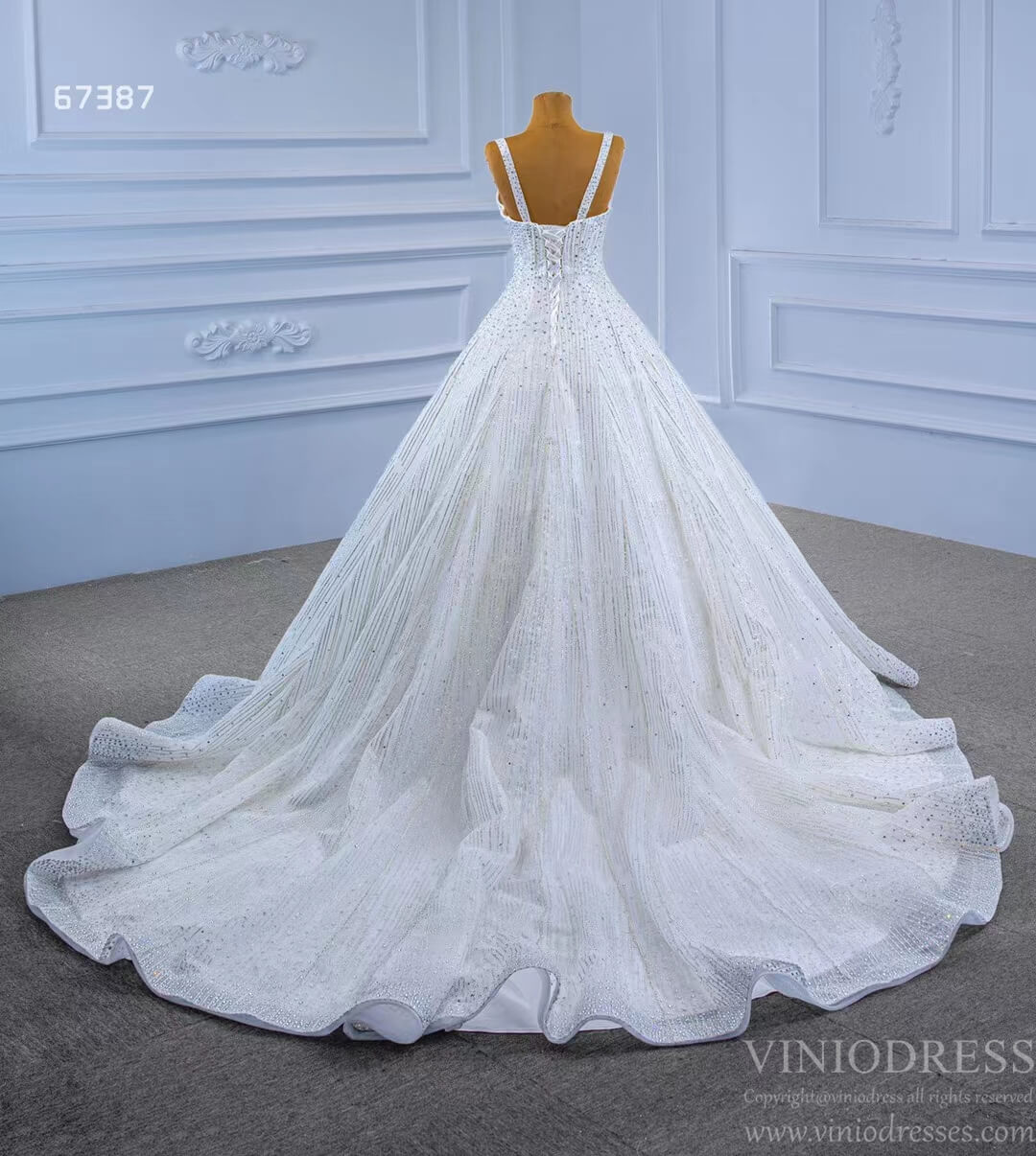 Beaded Ball Gown Wedding Dress 67387 Viniodress-wedding dresses 2025 -Viniodress-Ivory-Custom Size-