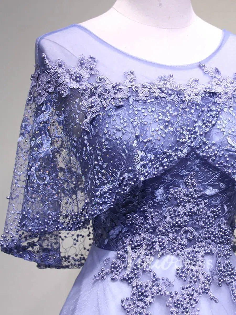 Beaded Batwing Sleeve Mother of the Bride Dresses FD1518-formal dresses 2025 -Viniodress-Dusty Blue-Custom Size-