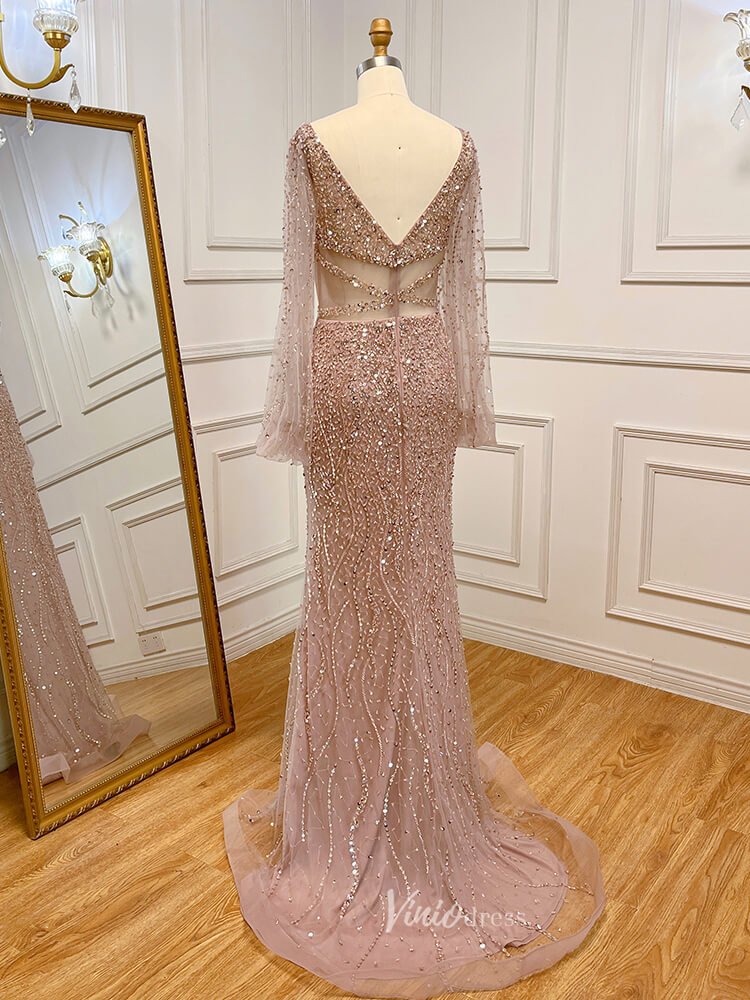 Beaded Green 1920s Evening Dresses Long Sleeve Pink Prom Dress 20046 Viniodress Beaded Green 1920s Evening Dresses Long Sleeve Pink Prom Dress 20046 Viniodress