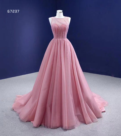 Beaded Green Ball Gown Rose Pink Prom Dresses 67237 viniodress-Quinceanera Dresses 2025 -Viniodress-Green-Custom Size-