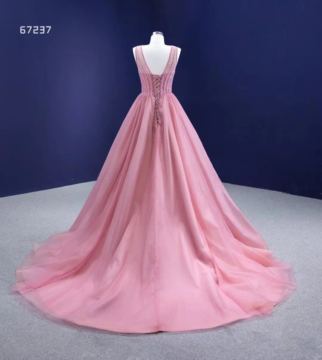 Beaded Green Ball Gown Rose Pink Prom Dresses 67237 viniodress-Quinceanera Dresses 2025 -Viniodress-Green-Custom Size-