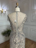 Prom Dress 2025 Beaded Grey 1920s Evening Dresses Cap Sleeve Prom Dress 20062-unique prom dresses-Grey-US 2-Viniodress